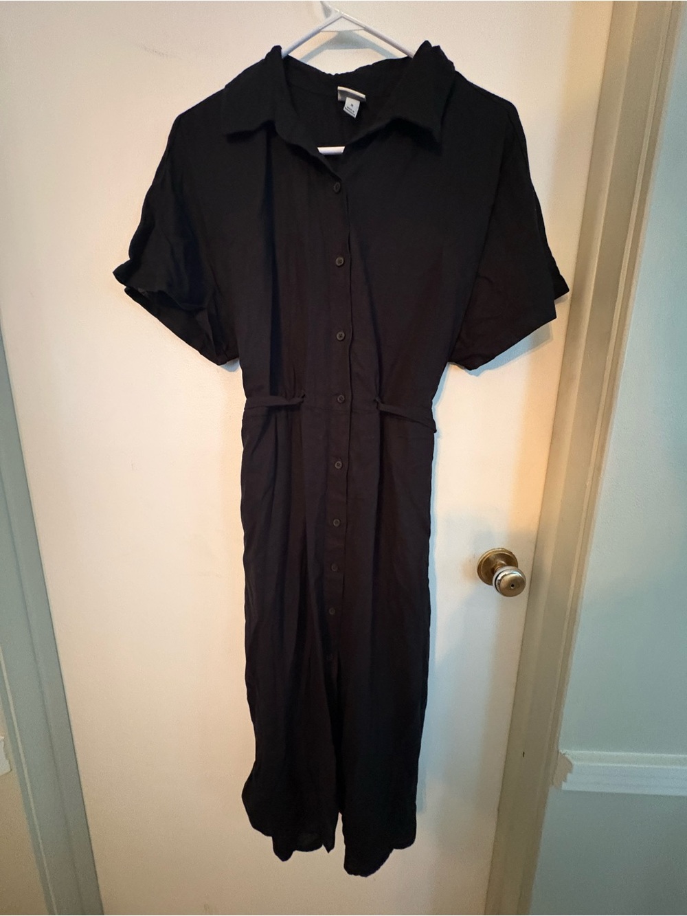A New Day size medium Women's Black Button-Front Shirt Dress